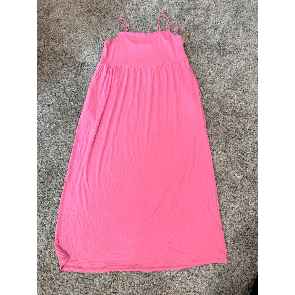 Old Navy Pink Maxi Dress Womens Large Tall Spaghetti Strap Empire Waist Pockets